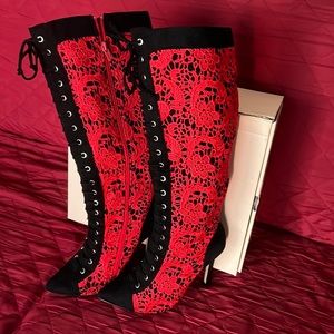 COPY - Heeled Boots 6.5 New Red